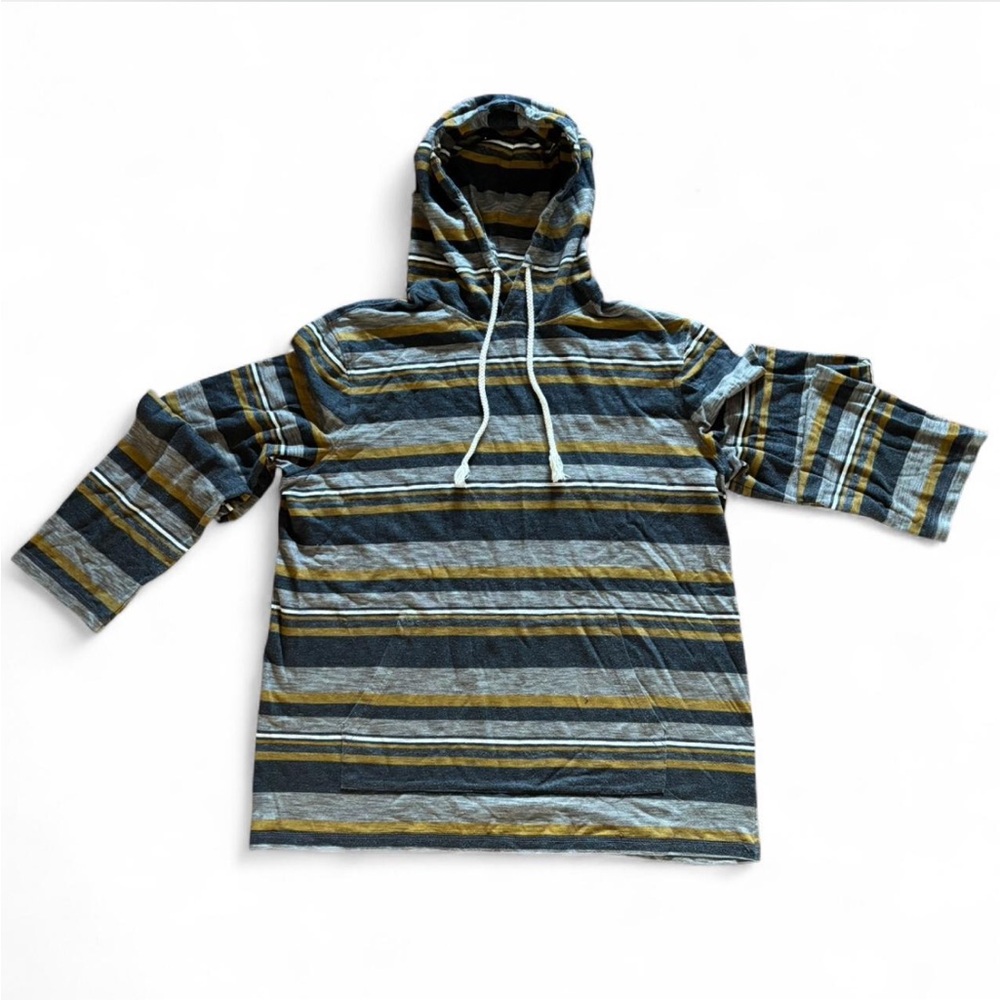 Urban Pipeline Hoodie with Gray, Mustard, and Black Stripes